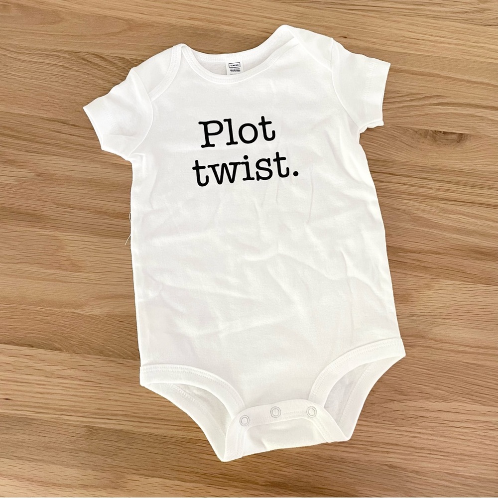 “Plot Twist” 12 month Short Sleeve Bodysuit